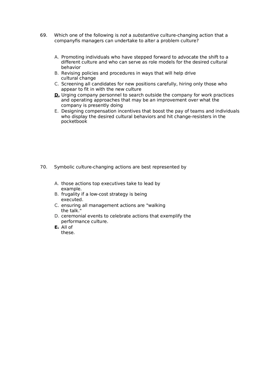 Superior Strategy Execution-Another Path to Competitive Advantage Answer Key 4 - Page 10