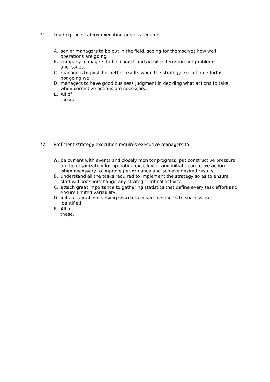 Superior Strategy Execution-Another Path to Competitive Advantage Answer Key 4 - Page 11