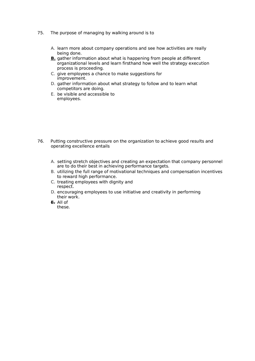 Superior Strategy Execution-Another Path to Competitive Advantage Answer Key 4 - Page 13