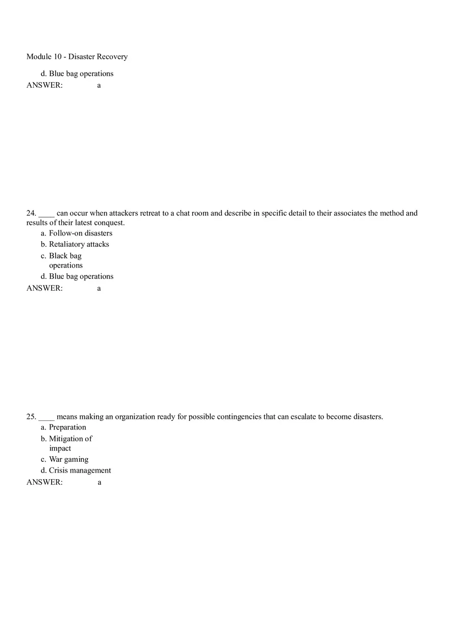 Module 10 - Disaster Recovery Answer Key Part 1 - Page 10