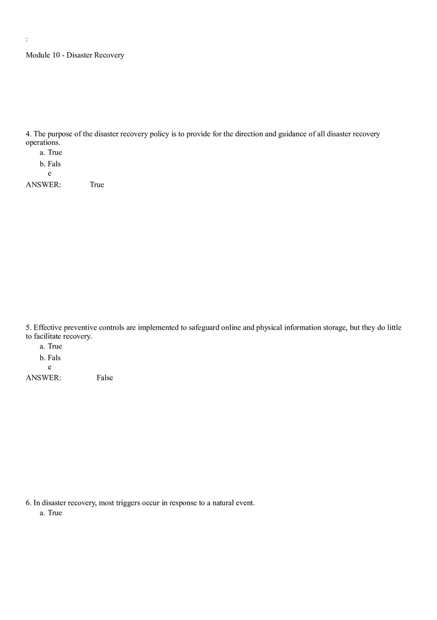 Module 10 - Disaster Recovery Answer Key Part 1 - Page 2