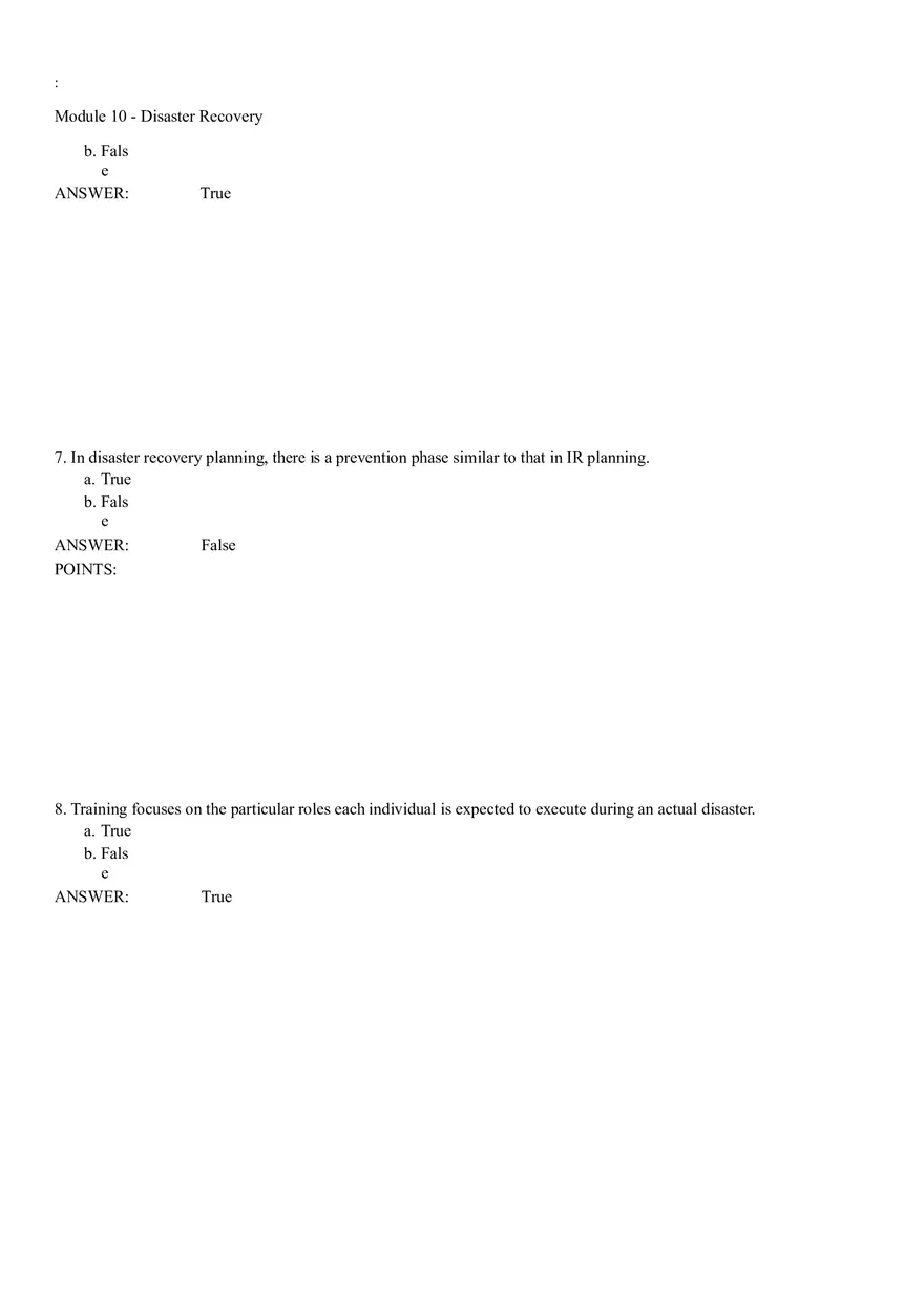 Module 10 - Disaster Recovery Answer Key Part 1 - Page 3