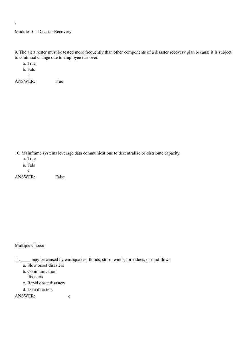 Module 10 - Disaster Recovery Answer Key Part 1 - Page 4