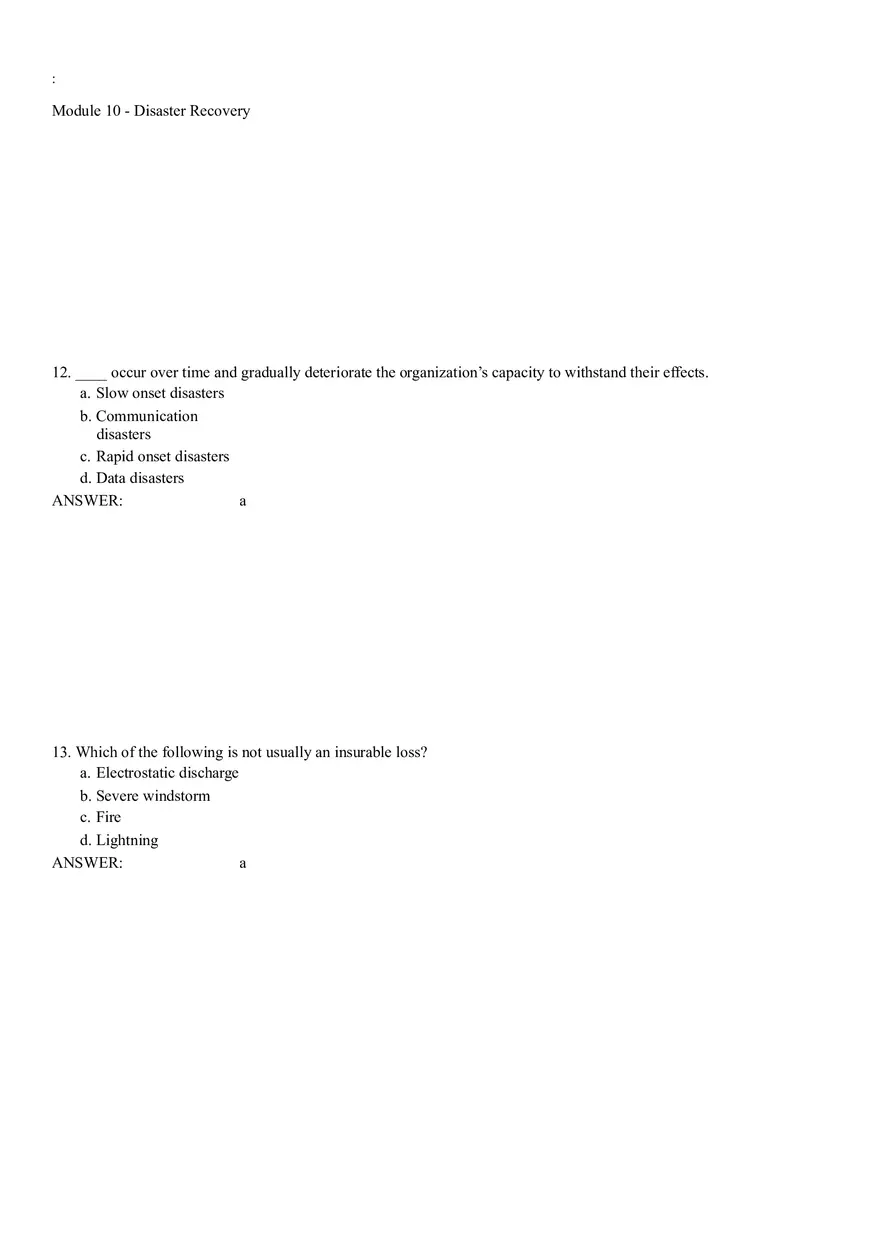 Module 10 - Disaster Recovery Answer Key Part 1 - Page 5