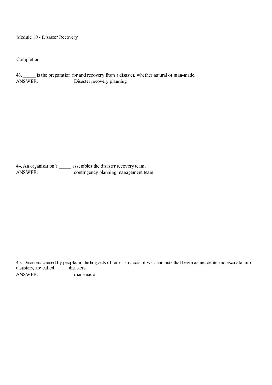 Module 10 - Disaster Recovery Answer Key Part 2 - Page 8
