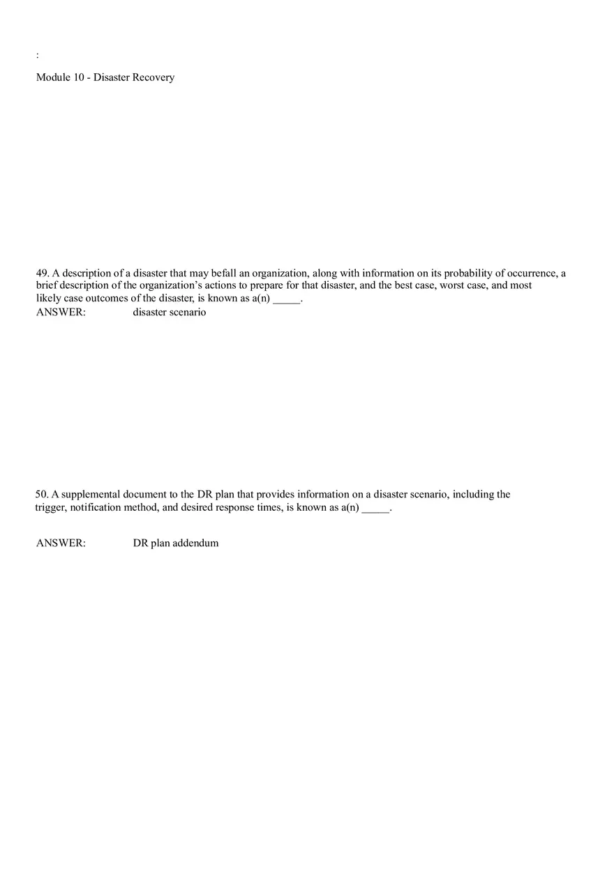 Module 10 - Disaster Recovery Answer Key Part 2 - Page 10