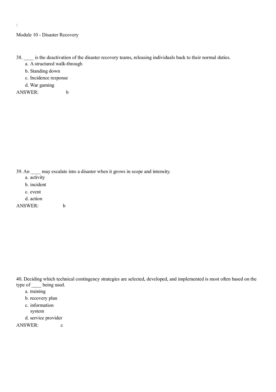Module 10 - Disaster Recovery Answer Key Part 2 - Page 6