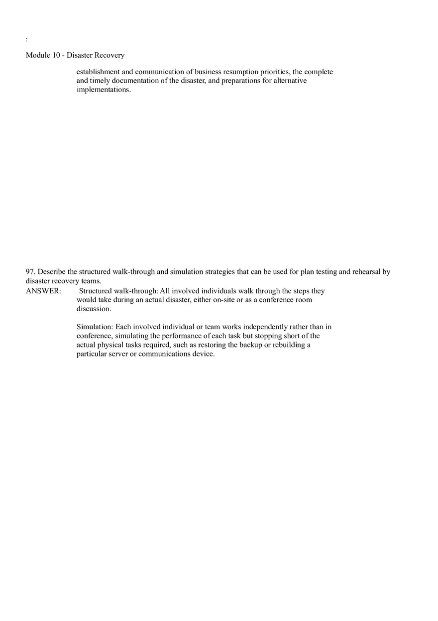 Module 10 - Disaster Recovery Answer Key Part 4 - Page 11
