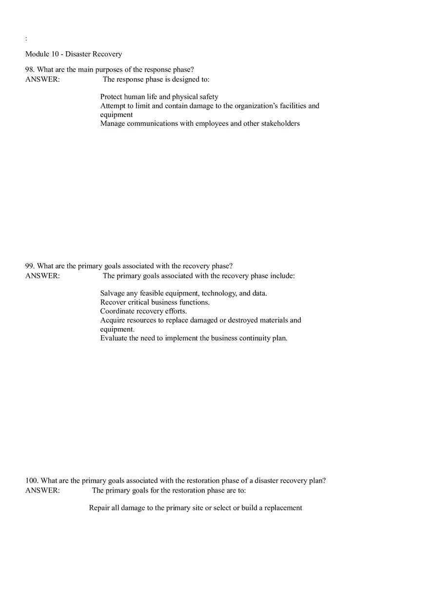 Module 10 - Disaster Recovery Answer Key Part 4 - Page 12
