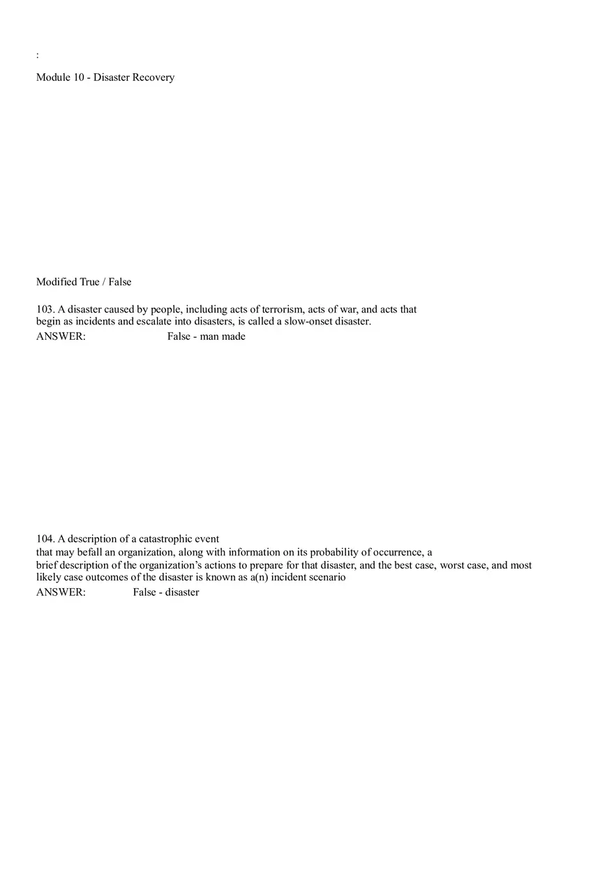 Module 10 - Disaster Recovery Answer Key Part 4 - Page 15