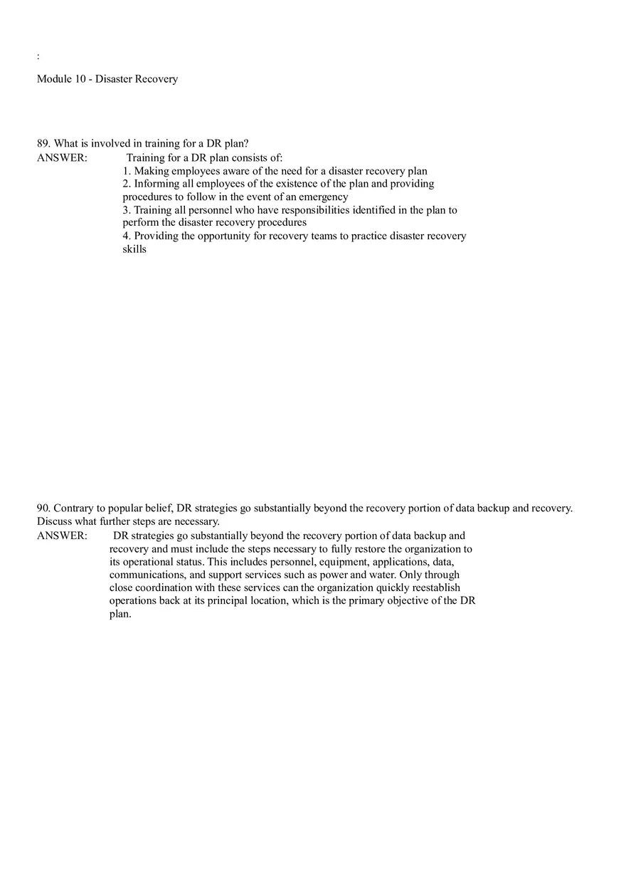 Module 10 - Disaster Recovery Answer Key Part 4 - Page 2