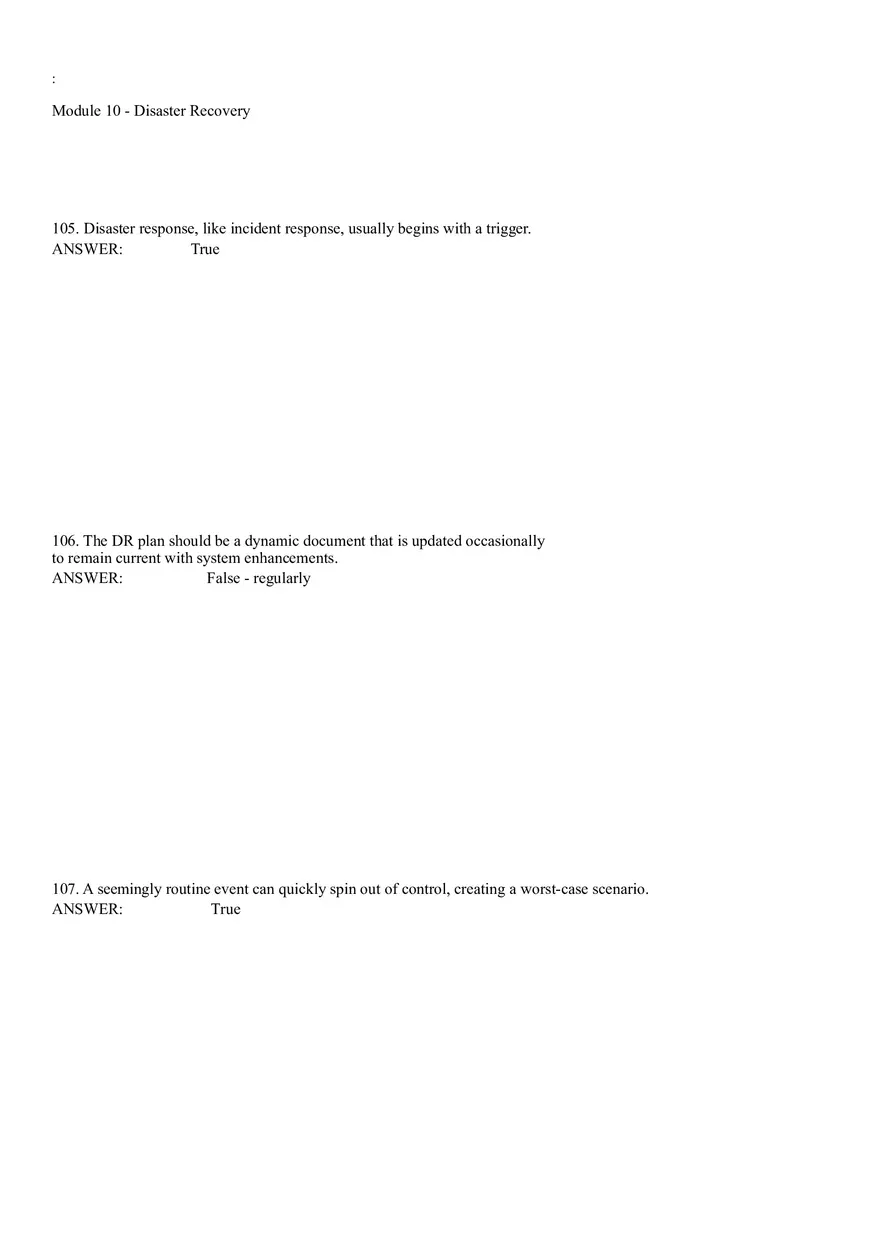 Module 10 - Disaster Recovery Answer Key Part 4 - Page 3