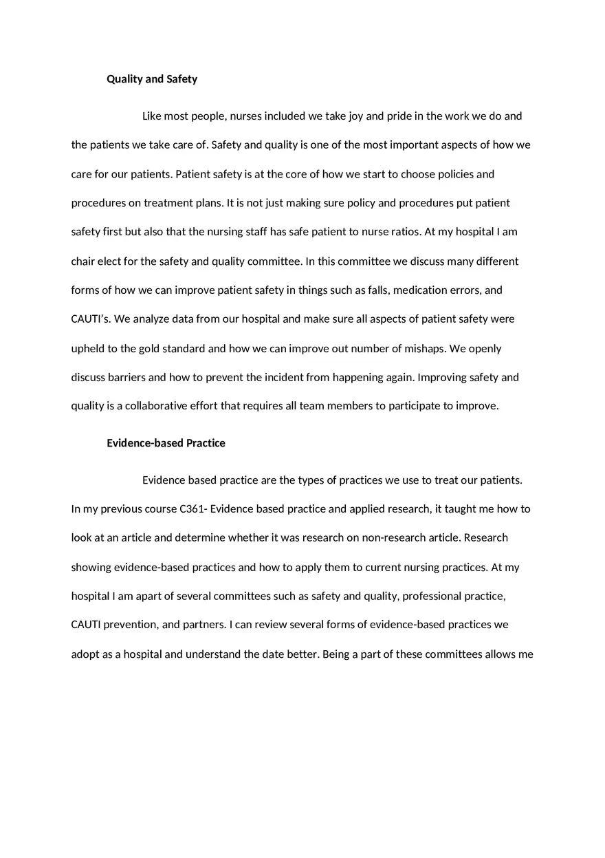 Quality and Safety - Page 1