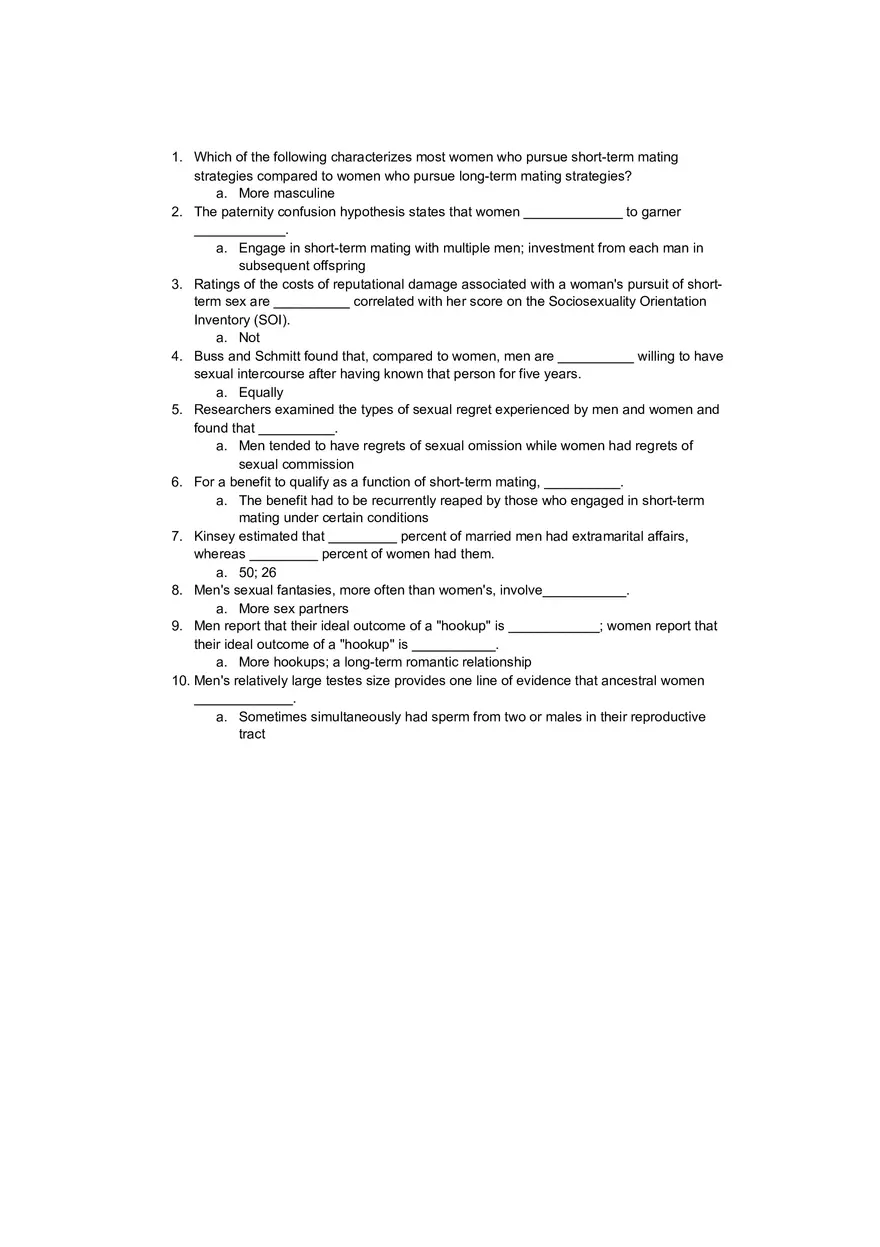 Quiz 6 - Evolutionary Psychology - Page 1