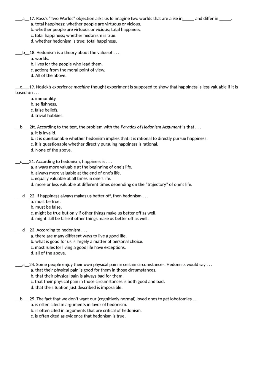 Moral Issues 40 Multiple Choice Questions - Page 3