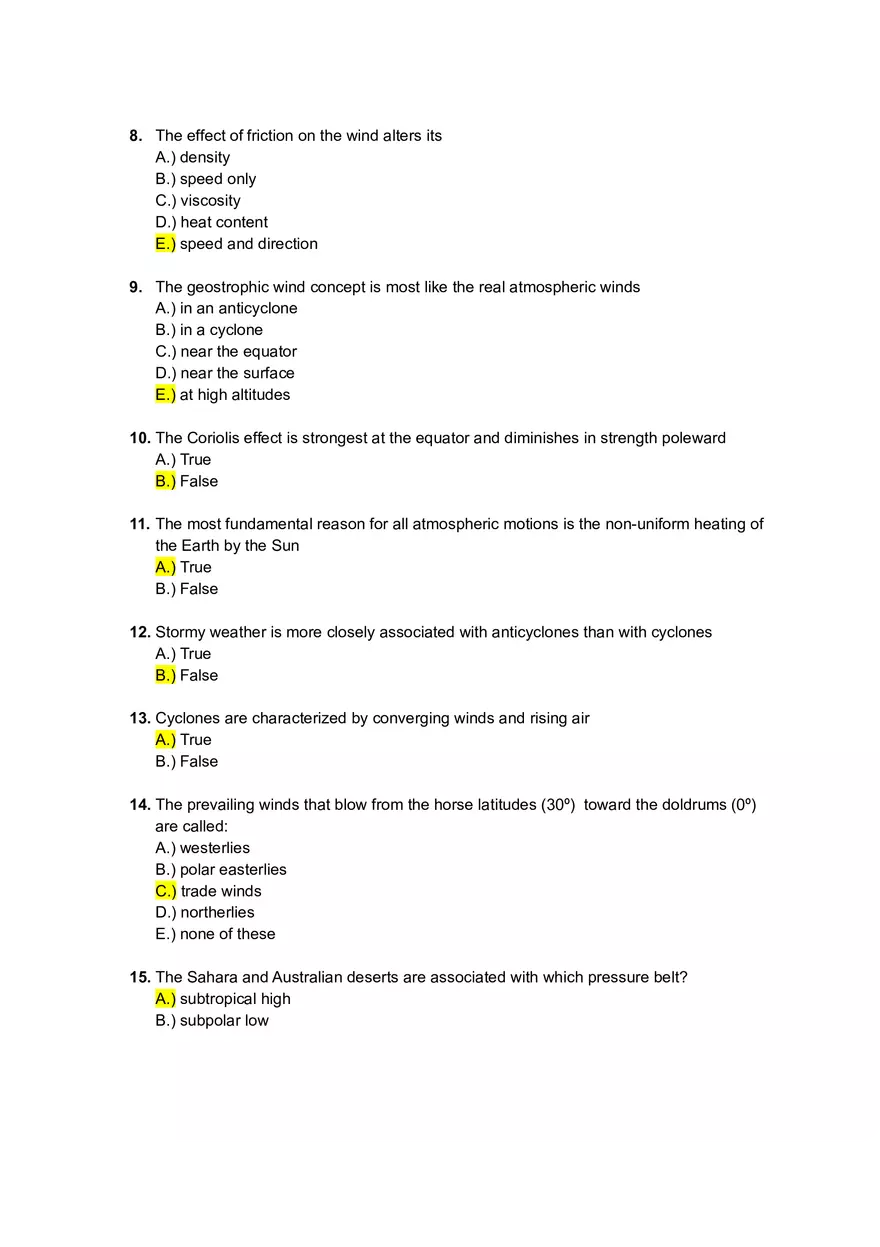Weather and Climate Midterm Exam Notes - Page 9