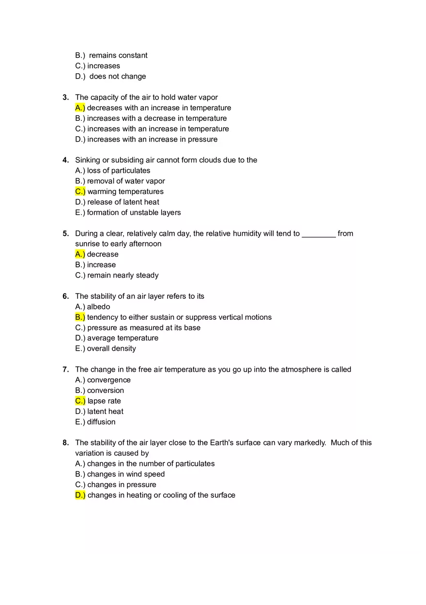 Weather and Climate Midterm Exam Notes - Page 5