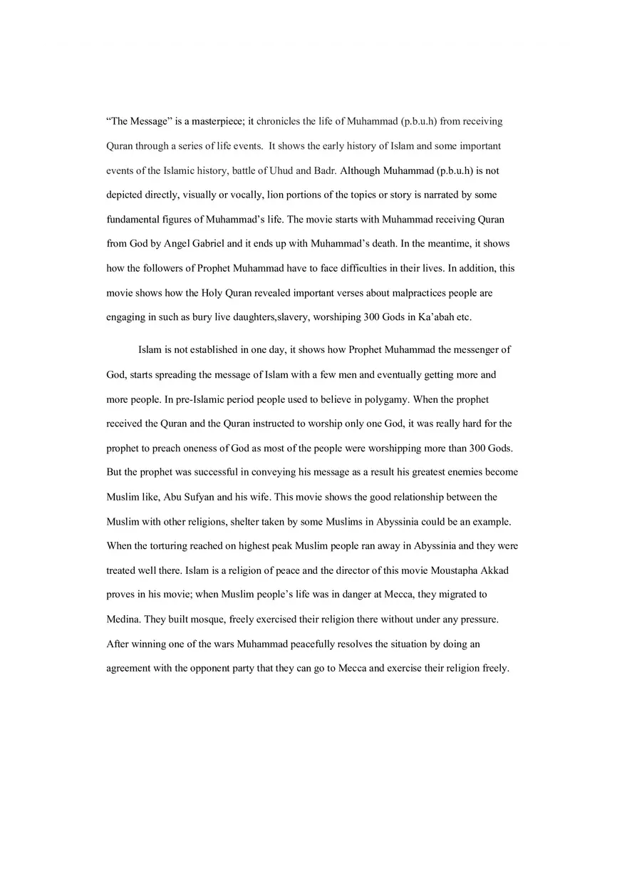 Movie Review of The Message - The Islamic Tradition - Page 1