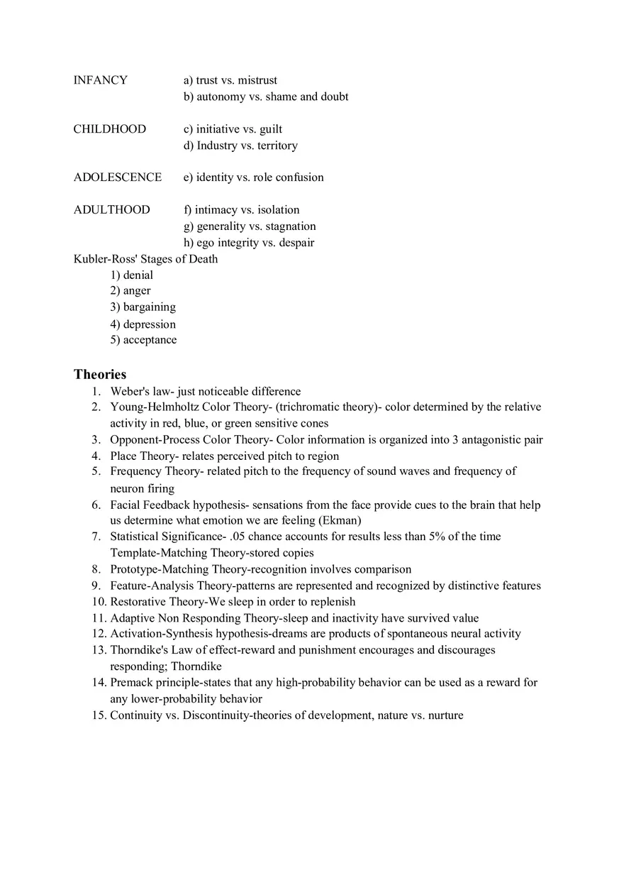 Psychology Crib Notes - Page 5