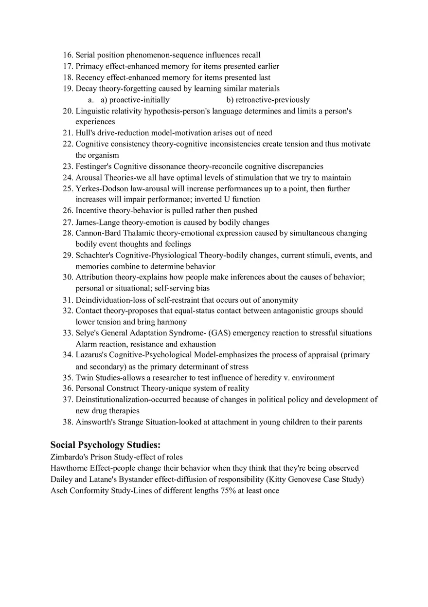 Psychology Crib Notes - Page 6