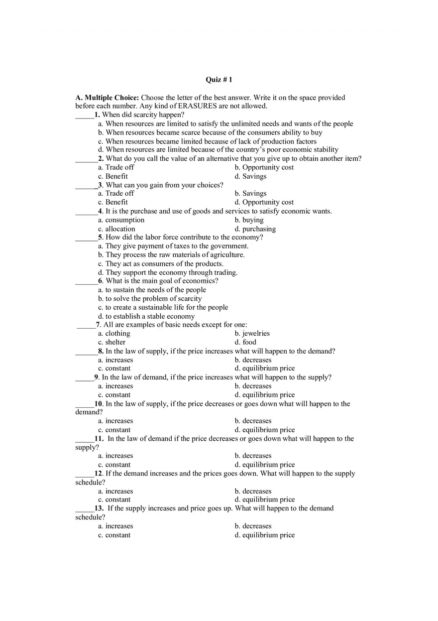 Quiz # 1 Applied Economics - Page 1