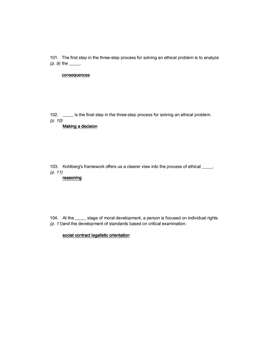 Understanding Ethics Answer Key Part 5 - Page 1