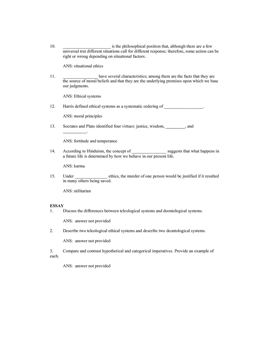 Understanding Ethics Answer Key Part 8 - Page 1