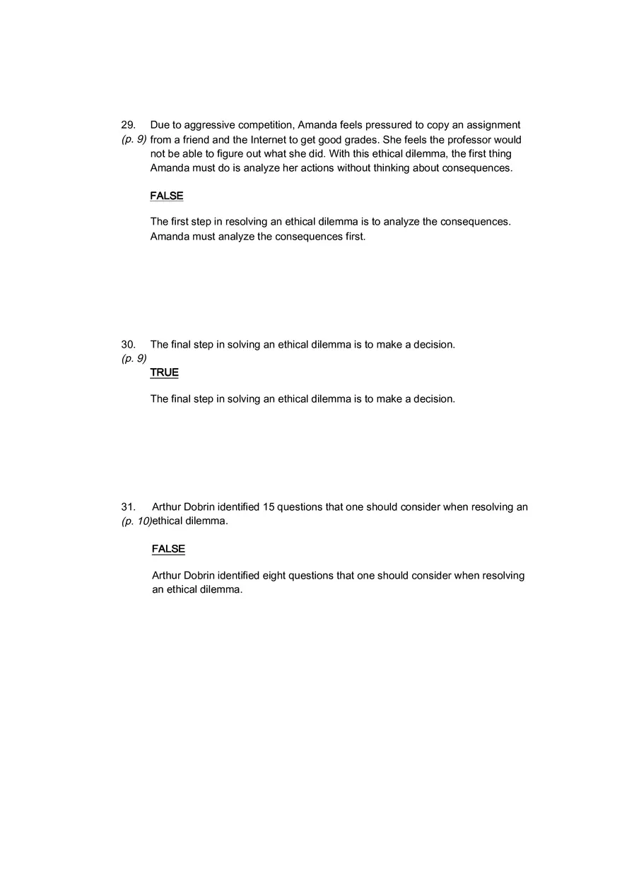 Understanding Ethics Answer Key Part 2 - Page 1