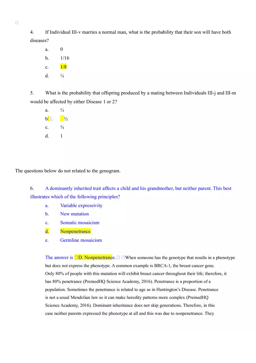 Advanced Problems In Genetics Quiz Answers - Page 5