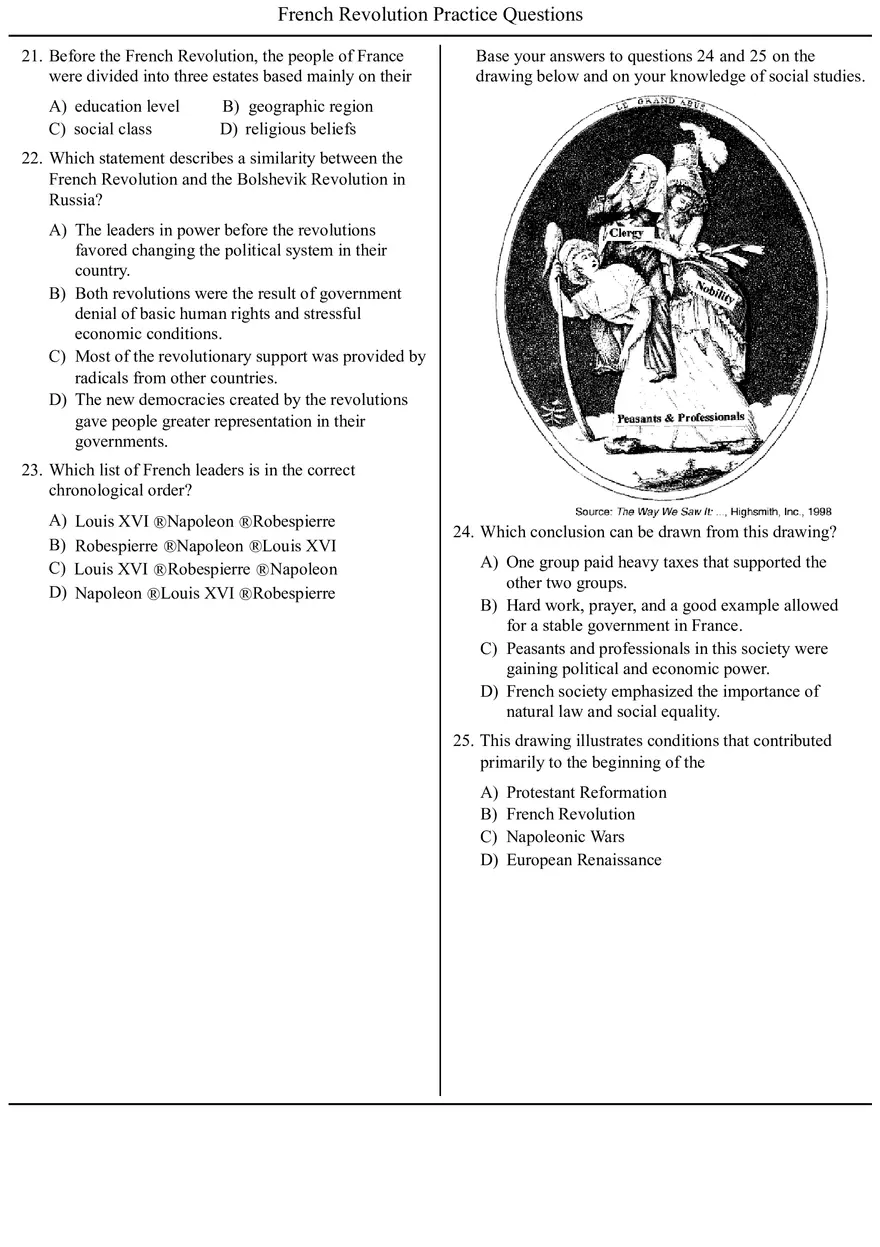 French Revolution Practice Questions with Answers - Page 4