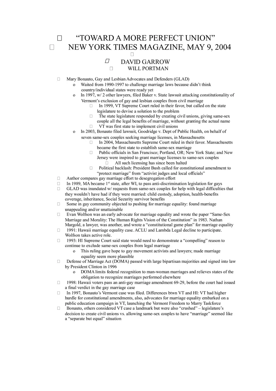 Toward a More Perfect Union Study Guide - Page 1