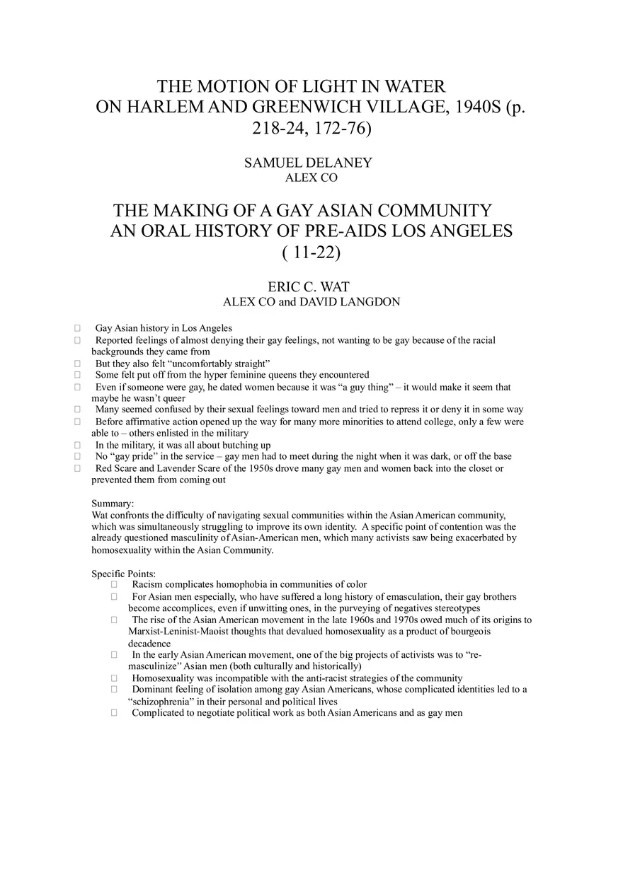 The Making of a Homosexual Minority, 1945-1970 (Chapters 4-7, 9-10) - Page 10