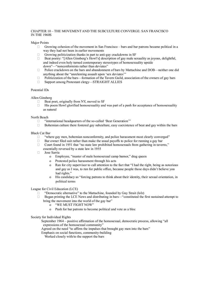 The Making of a Homosexual Minority, 1945-1970 (Chapters 4-7, 9-10) - Page 3