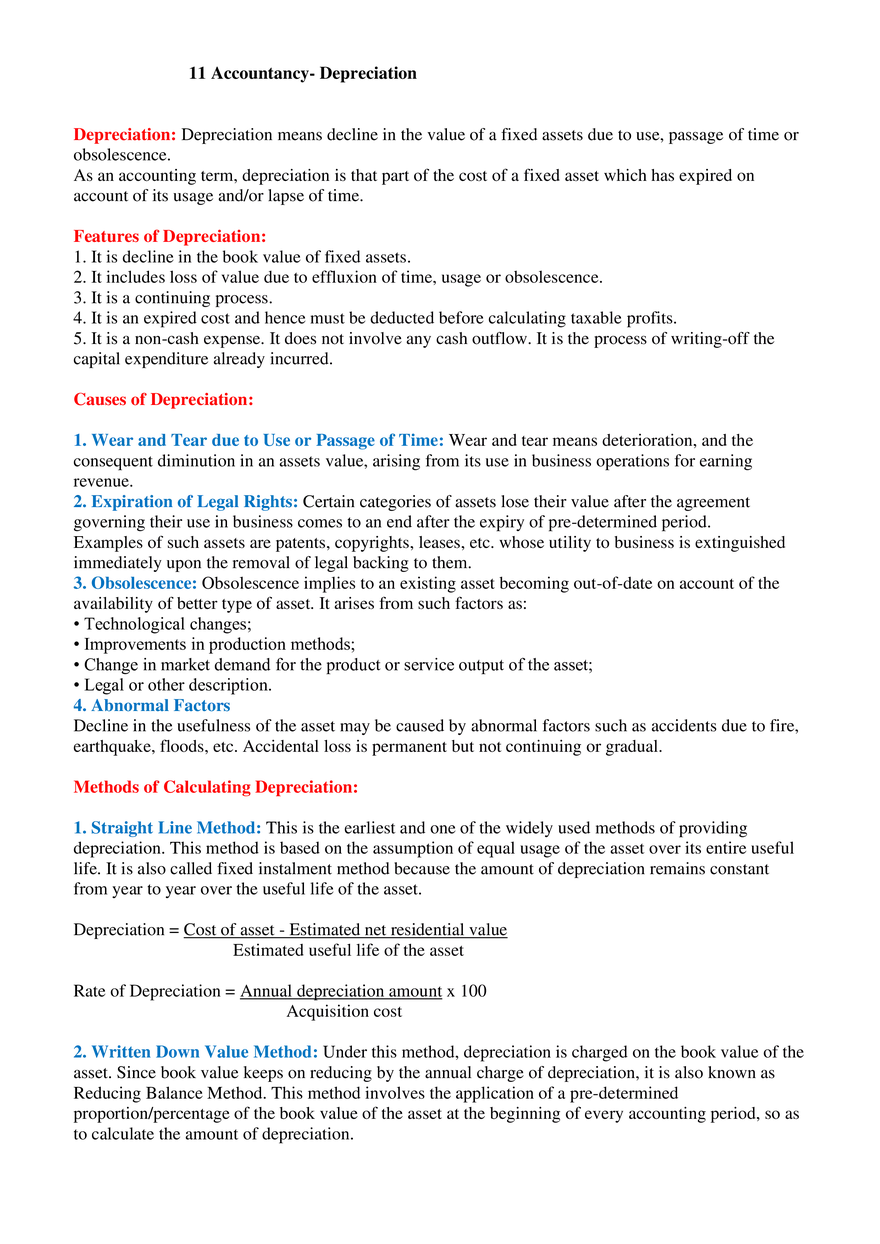 11 Accountancy- Depreciation - Page 1