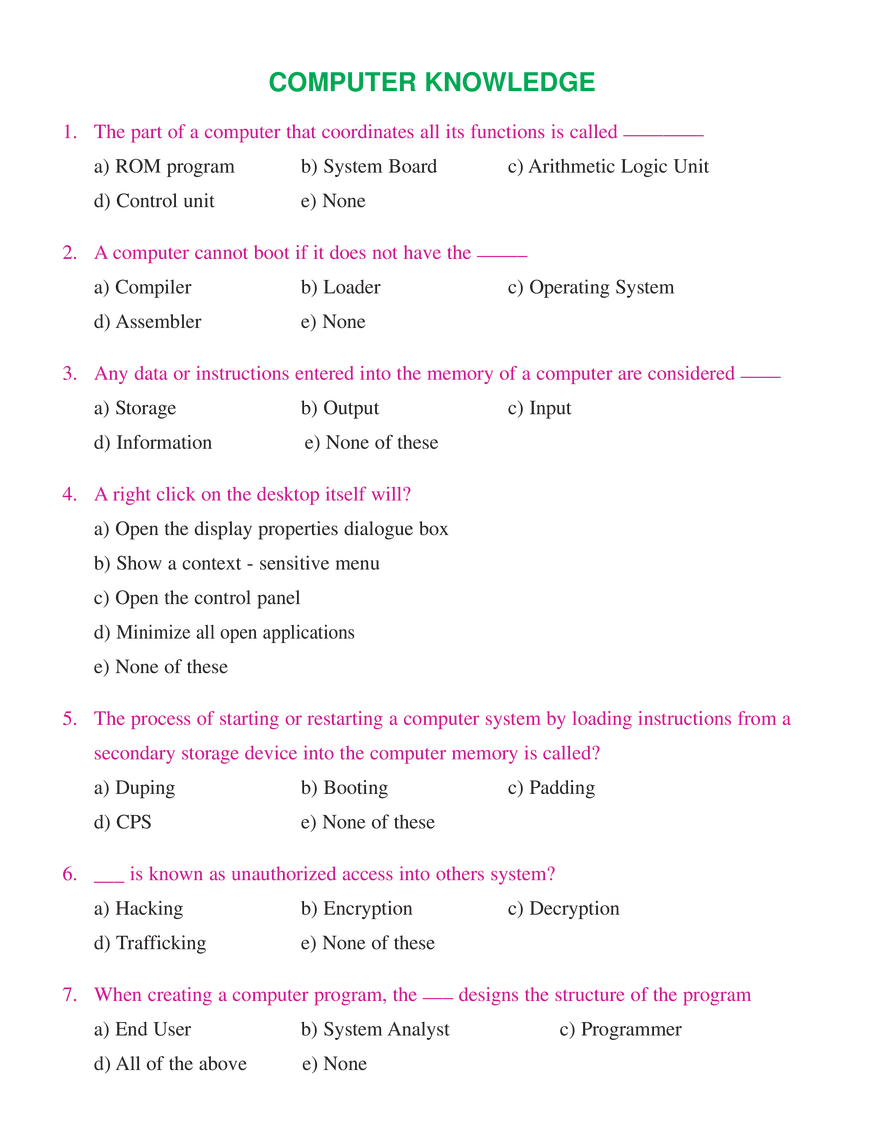 Computer Knowledge - Page 1