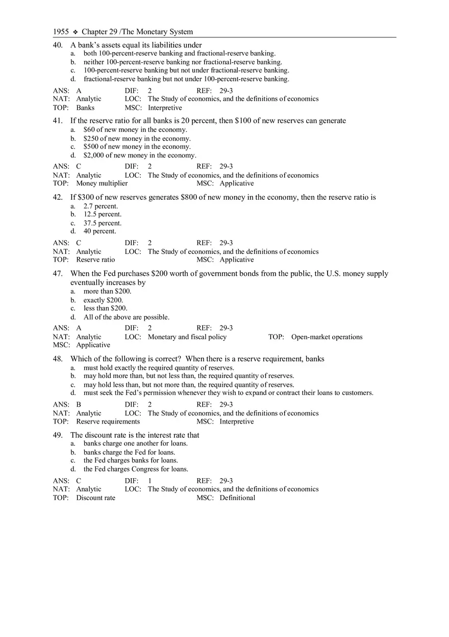 The Monetary System Answers - Page 7