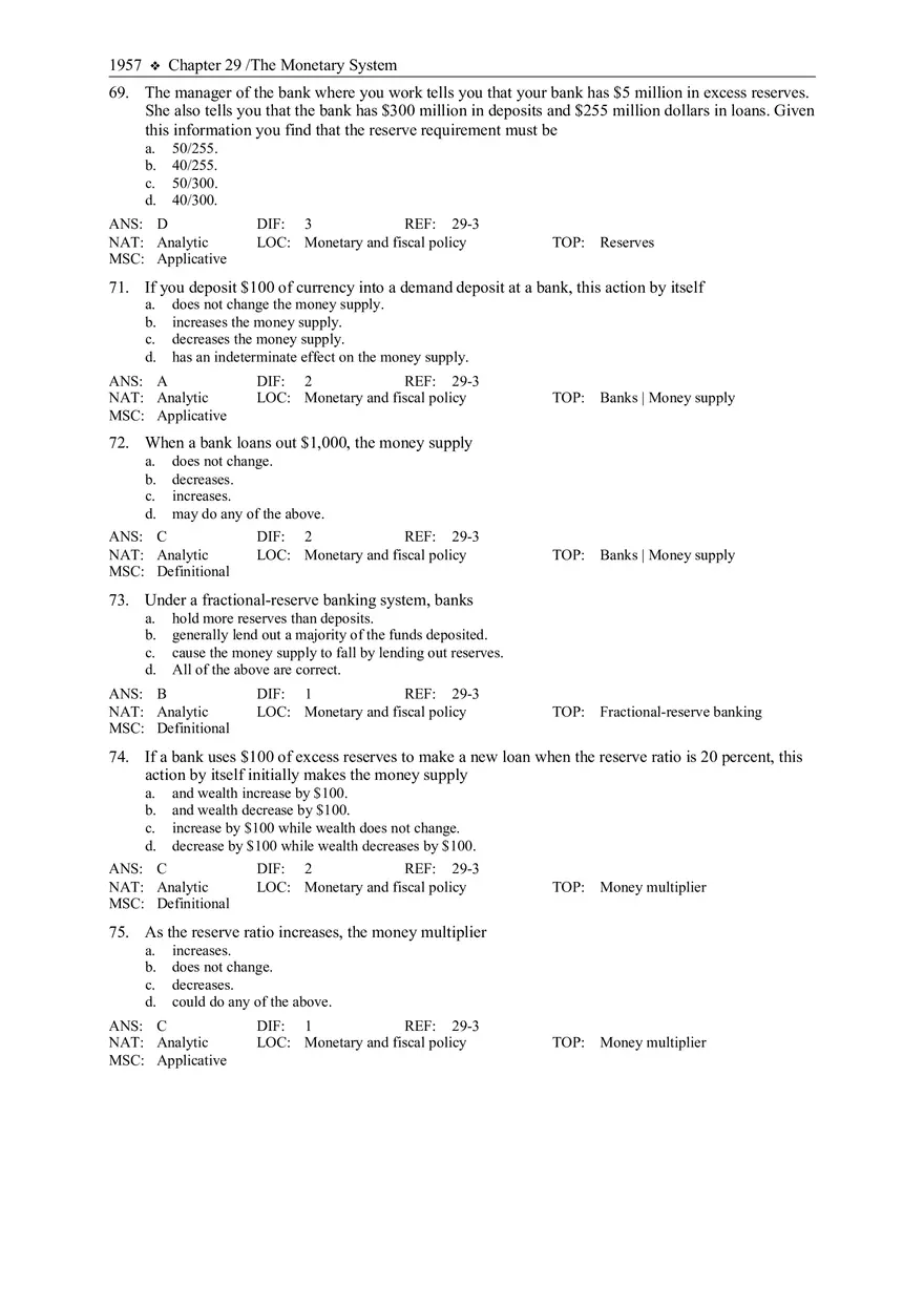 The Monetary System Answers - Page 9
