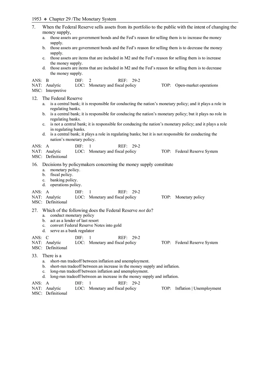 The Monetary System Answers - Page 5