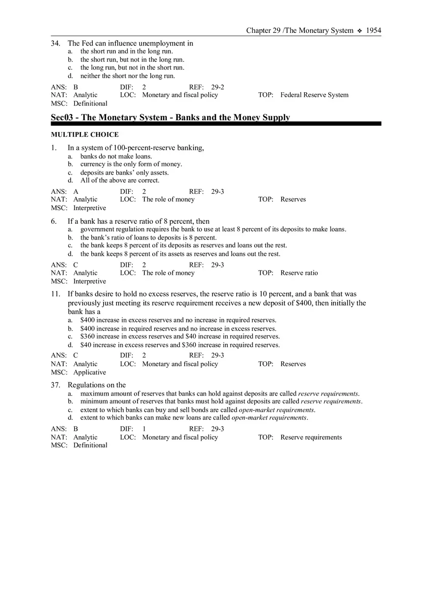 The Monetary System Answers - Page 6