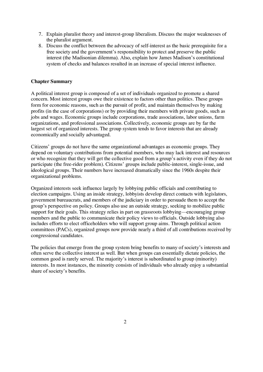 Chapter 9 Interest Groups Organizing for Influence - Page 2