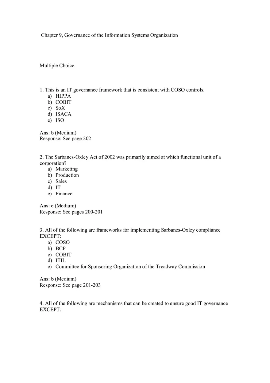 Chapter 9 Governance of the Information Systems - Page 1