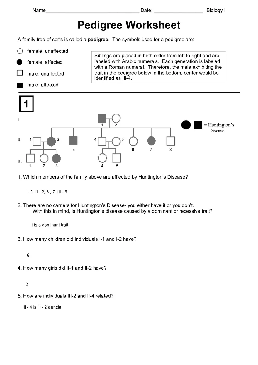 Pedigree Practice - Page 1