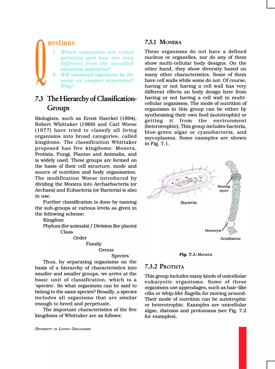 Chapter 7 Diversity in Living Organisms - Page 12