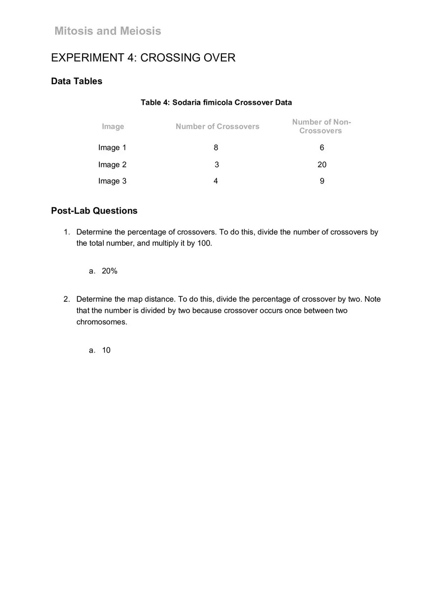 Mitosis and Meiosis Lab - Page 7
