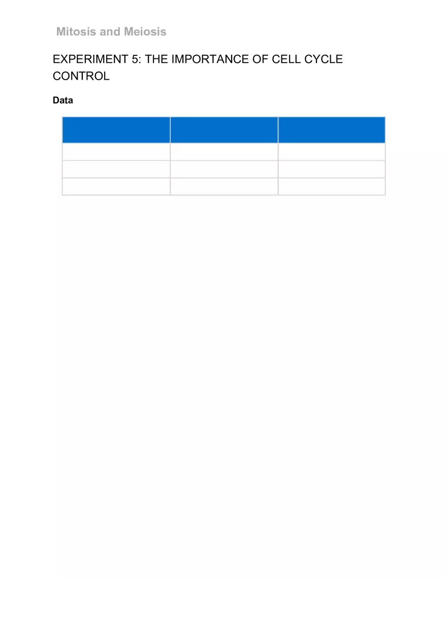 Mitosis and Meiosis Lab - Page 8