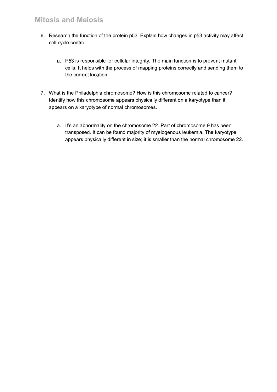 Mitosis and Meiosis Lab - Page 11