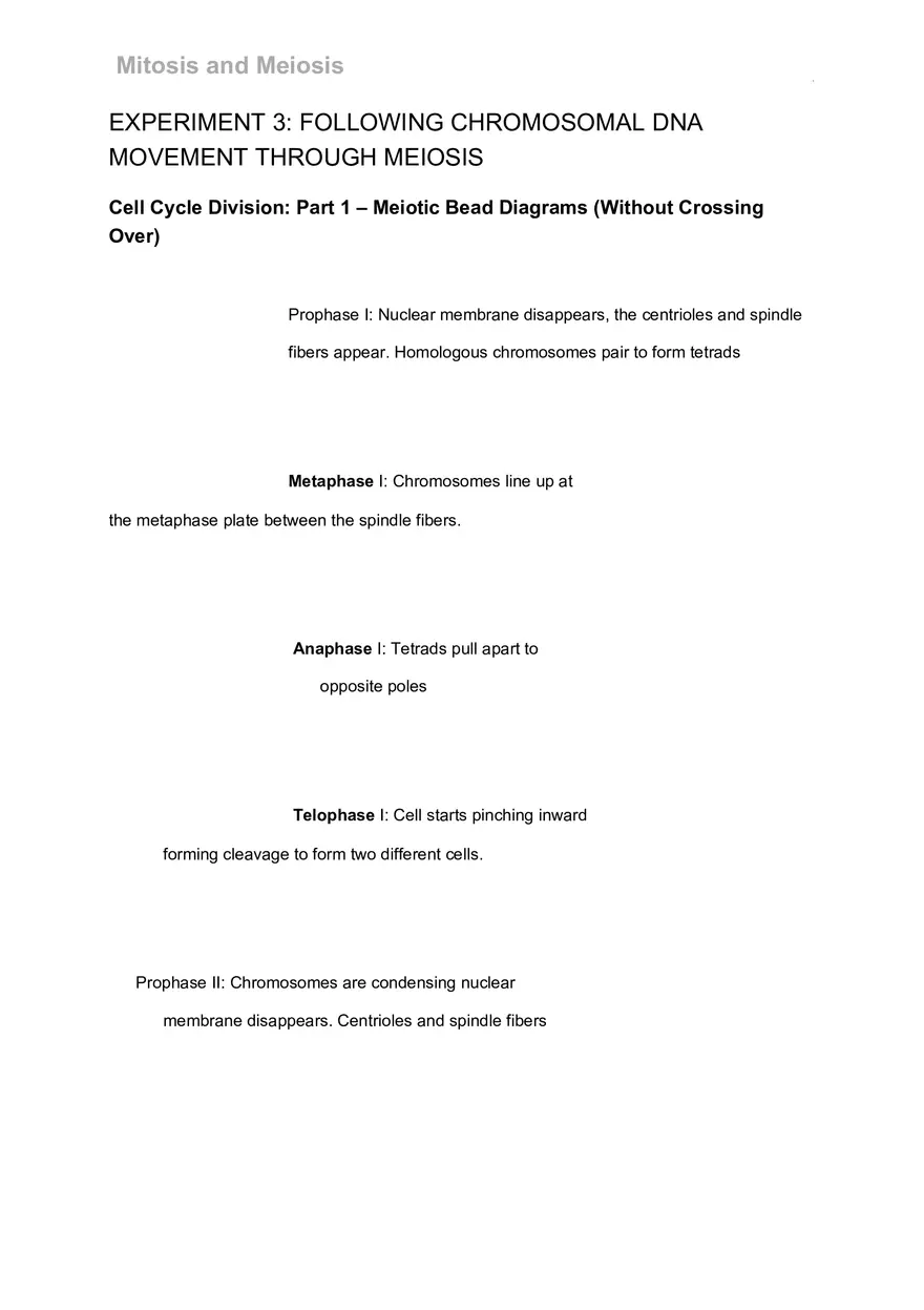 Mitosis and Meiosis Lab - Page 18