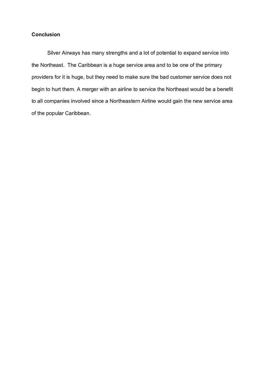 Planning the SWOT Analysis of Silver Airways - Page 7