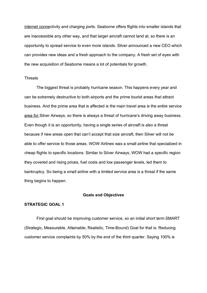 Planning the SWOT Analysis of Silver Airways - Page 4
