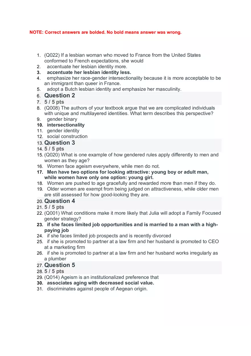 Gender and Society Quiz - Page 1